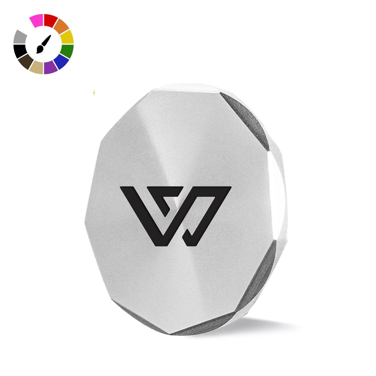 WAZA Dub logo golf ball marker on diamond knurled stainless steel