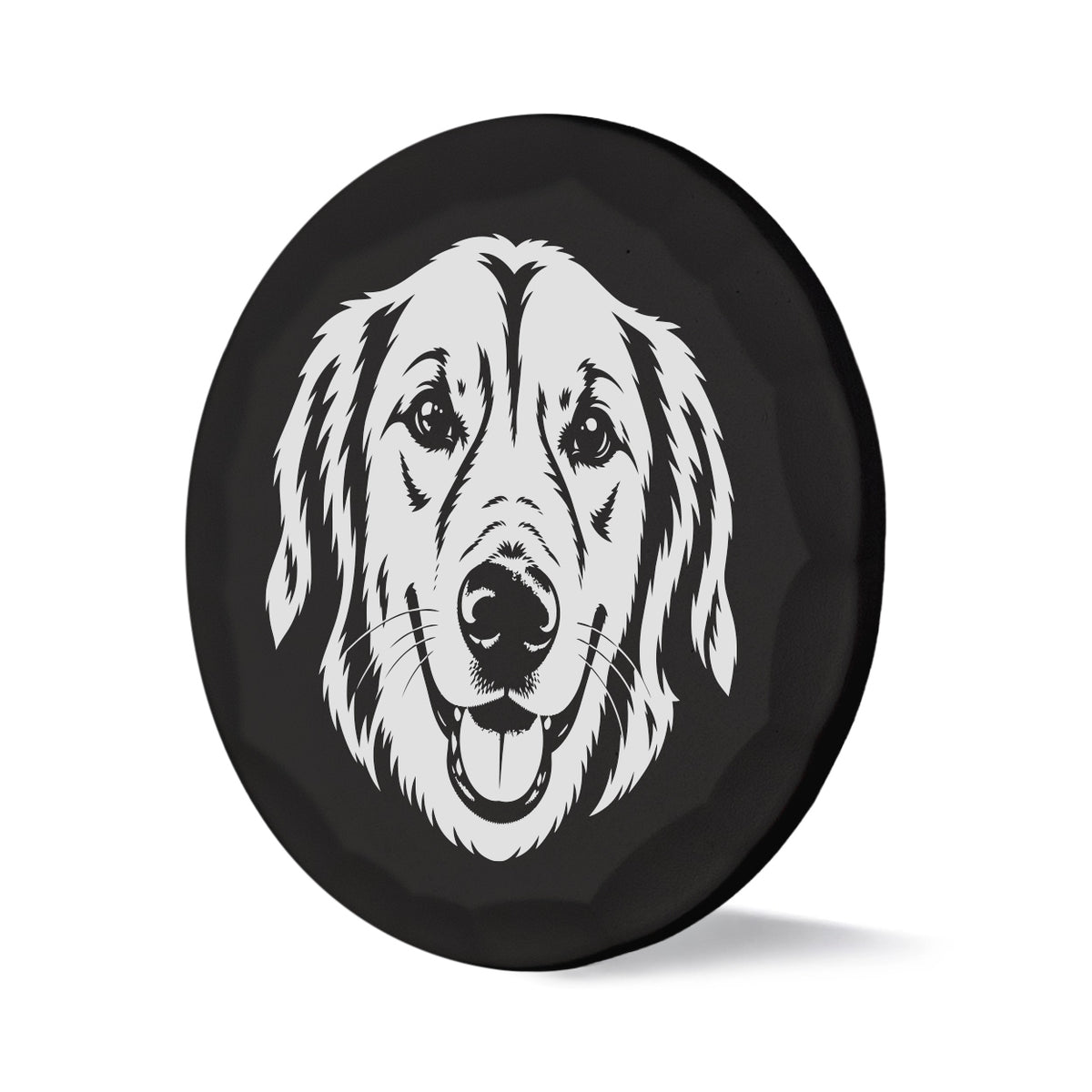 Sidekick custom dog portrait ball marker with hammered black finish