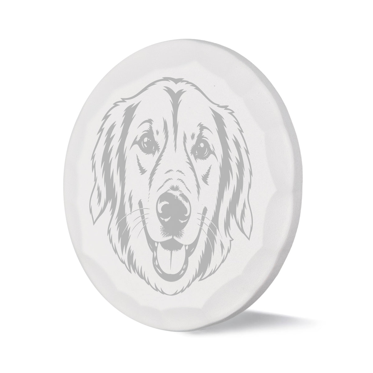 Sidekick custom dog portrait ball marker with hammered white finish