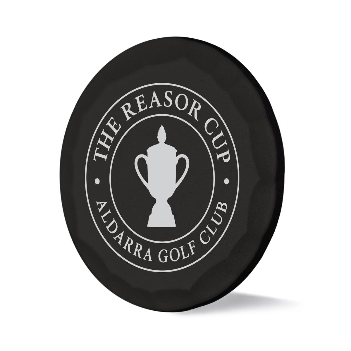 Tourney custom golf ball marker with hammered black finish