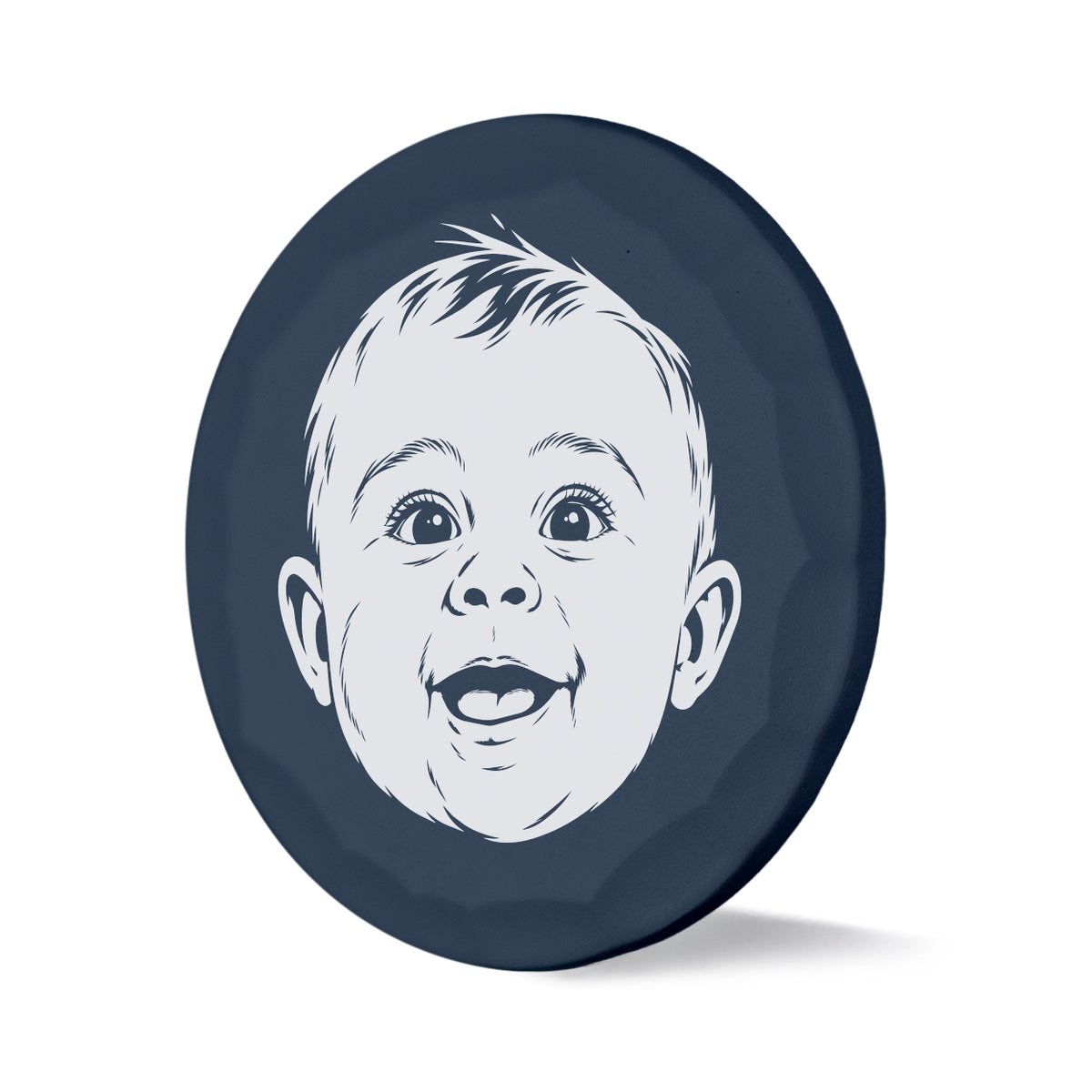 Memory custom photo ball marker with hammered blue finish