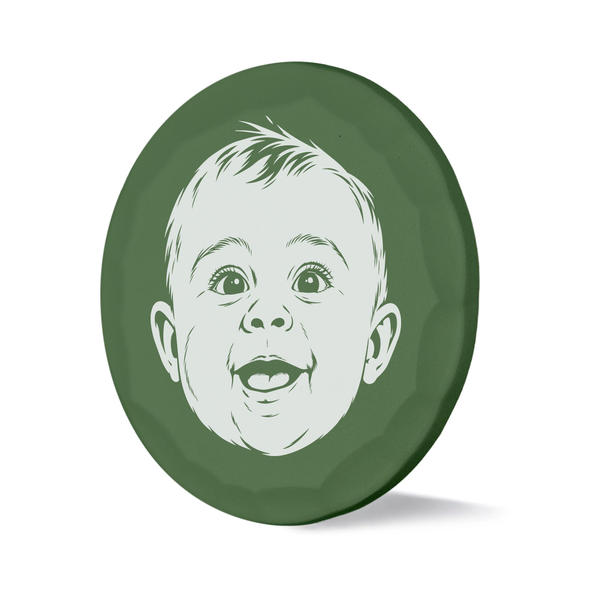 Memory custom photo ball marker with hammered green finish