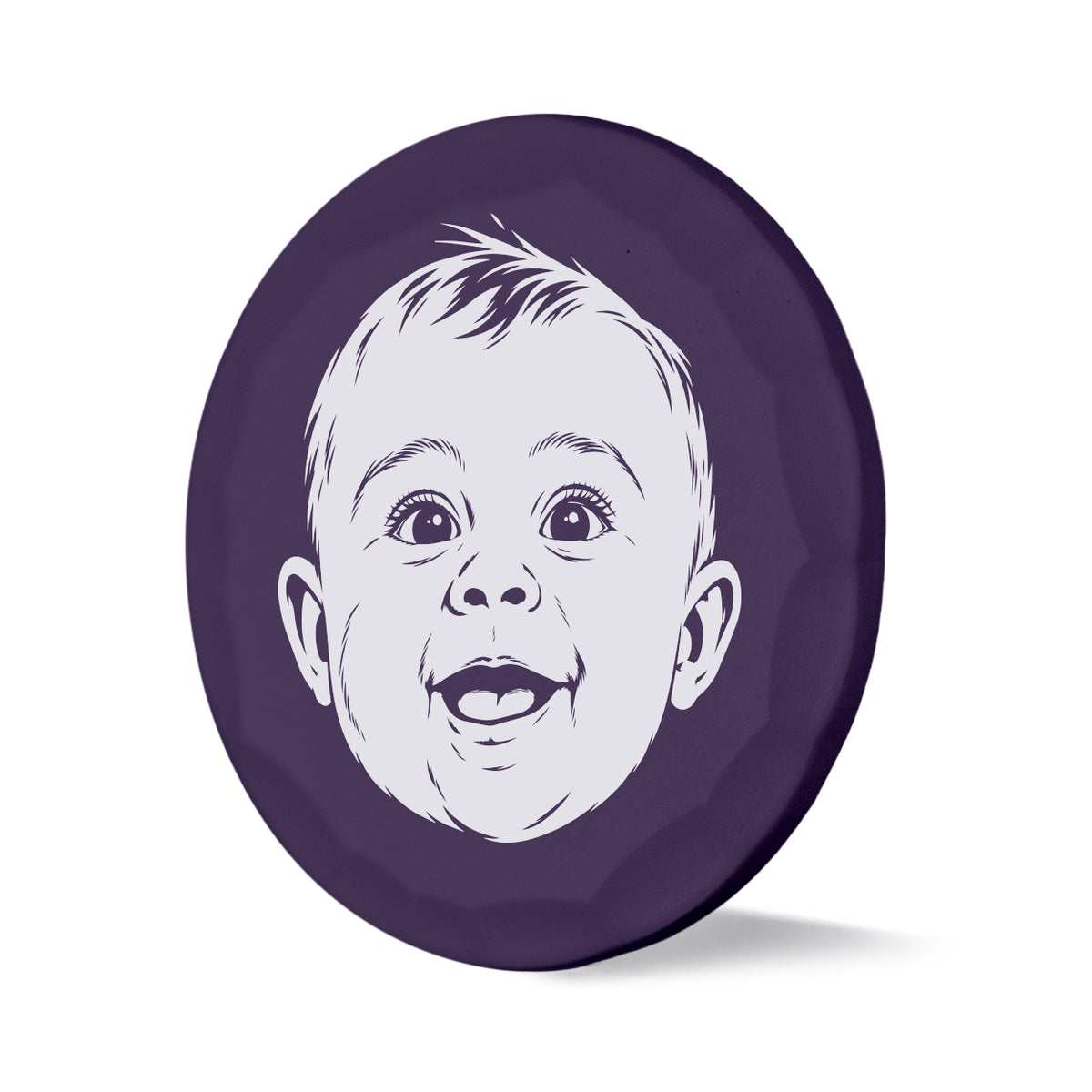 Memory custom photo ball marker with hammered purple finish