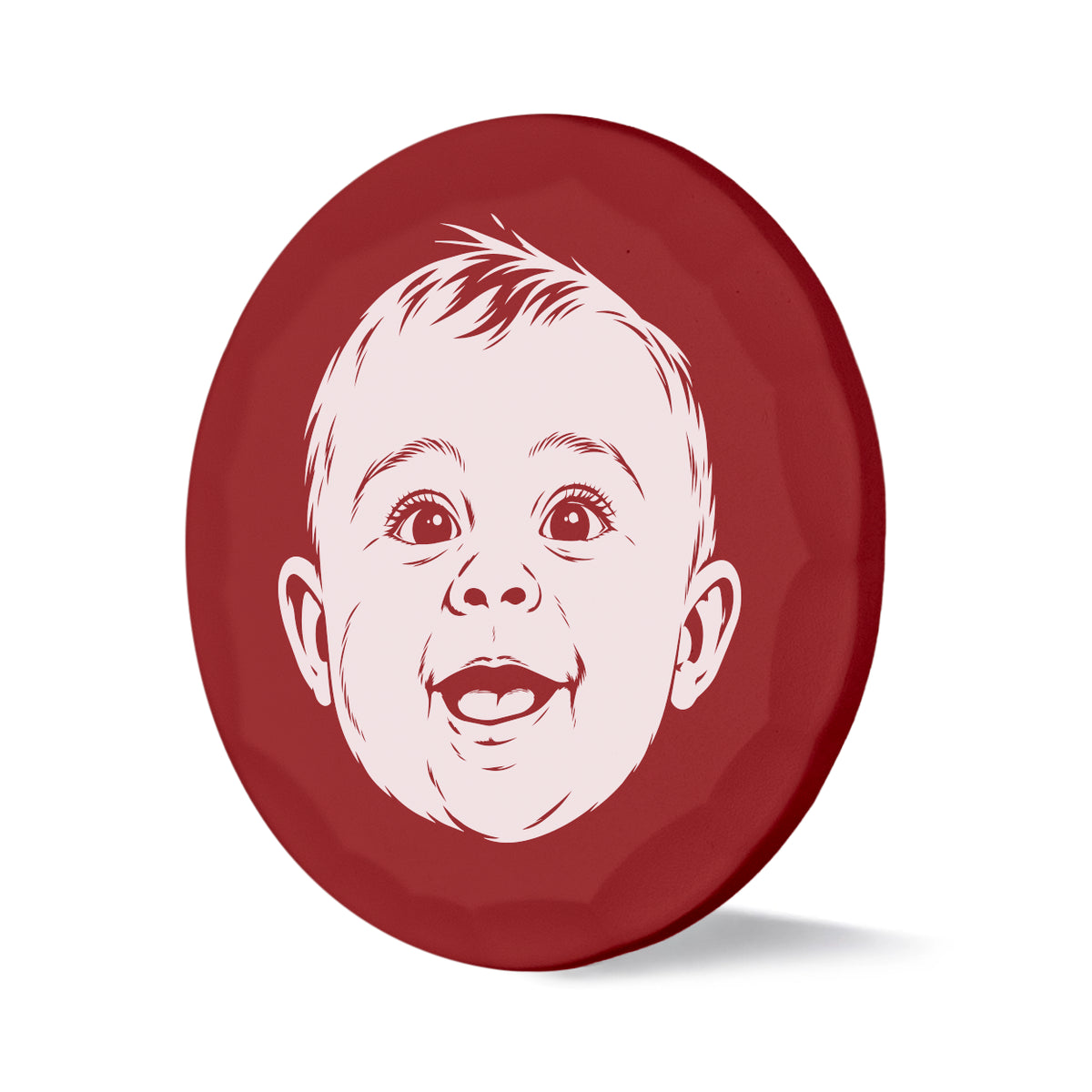 Memory custom photo ball marker with hammered red finish
