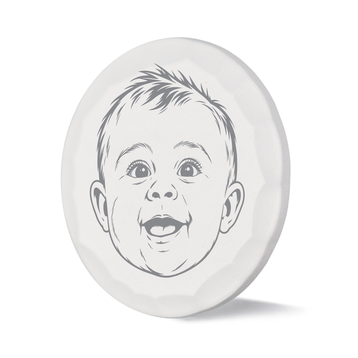 Memory custom photo ball marker with hammered white finish