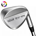 Golf club custom text engraving sample in tilted font